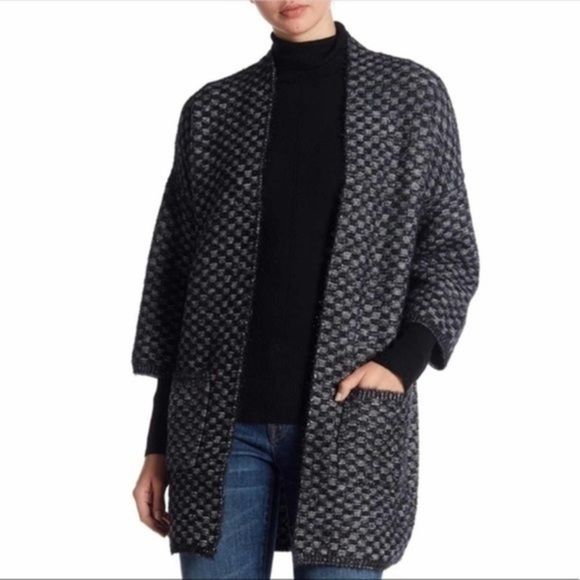 Vertigo Paris Sweaters - NEW Vertigo Open Front Black & Gray Knit Cardigan Size S